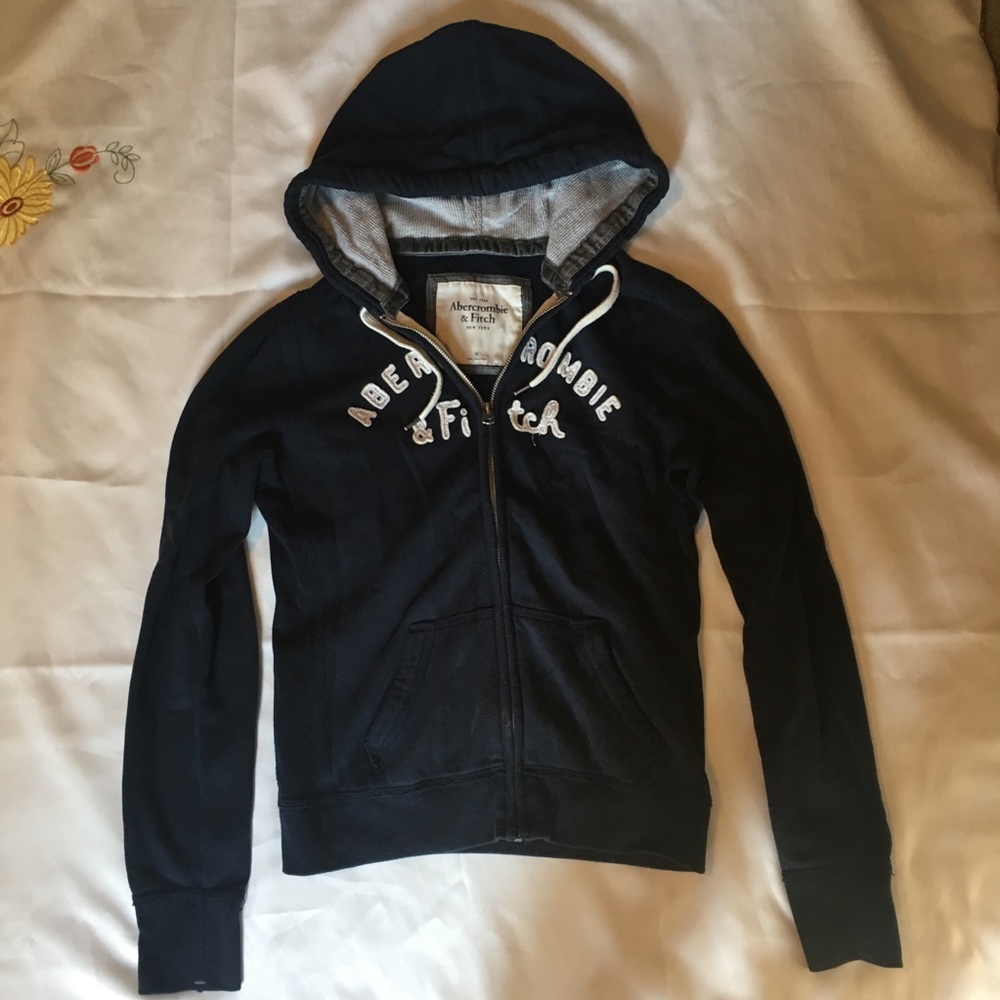 Abercrombie and Fitch Navy Zip Up Hoodie
